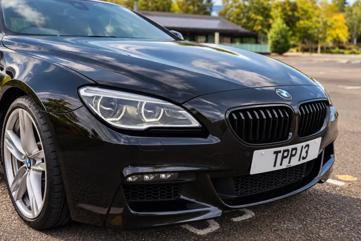 Driver side headlight and kidney grille detail